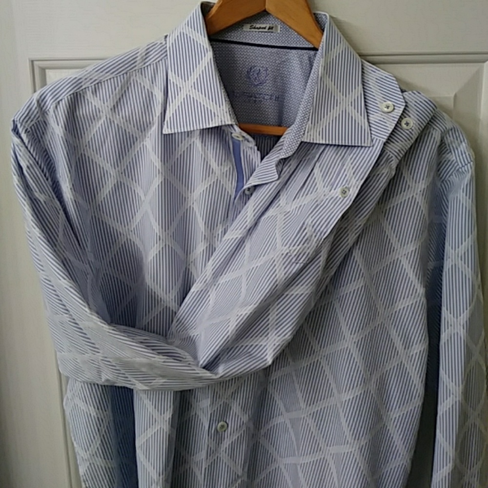 Men's Bugachi dress shirt with flip cuff and contr